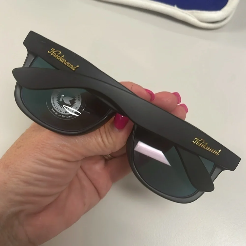 Knockaround Men’s Sunglasses w/ Matt Black Frame and Rose Gold Lenses, NWOT